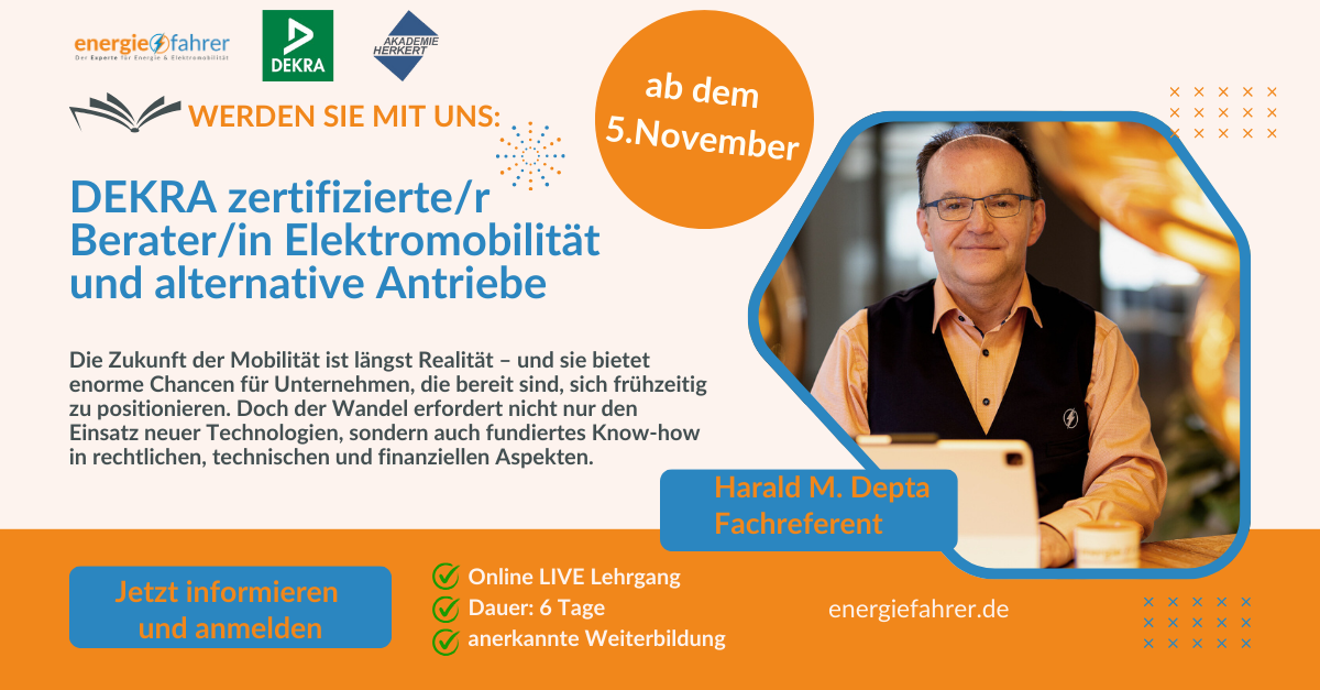 SEMINAR: DEKRA-zertifizierte/r Berater/in für Elektromobilität und alternative Antriebe