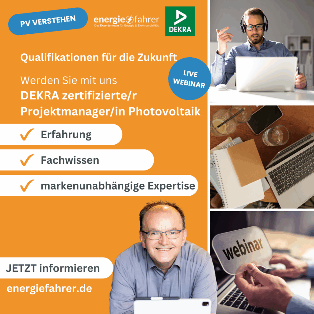 Werden Sie mit uns: DEKRA zertifizierte/r Projektmanager/in Photovoltaik