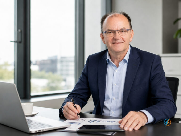 Harald M. Depta am Schreibtisch, bereit für das Erstgespräch