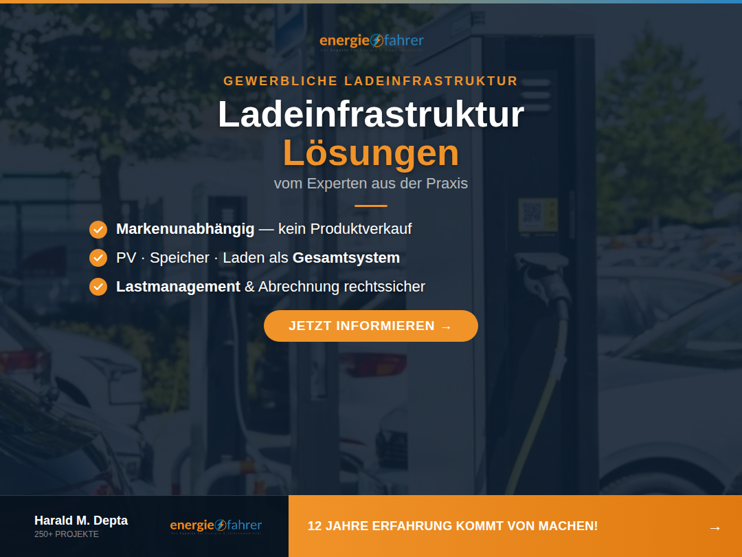 Wer Ladeinfrastruktur ohne Gesamtsystem denkt, zahlt zu viel und verschenkt steuerliche Hebel. Beratung beginnt vor der ersten Ladesäule.