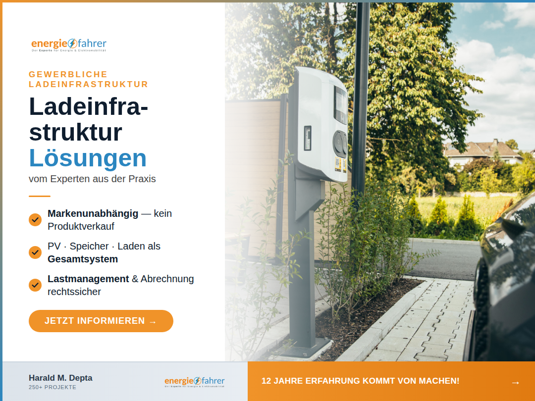 Wer Ladeinfrastruktur ohne Gesamtsystem denkt, zahlt zu viel und verschenkt steuerliche Hebel. Beratung beginnt vor der ersten Ladesäule.